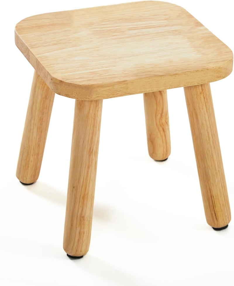 Frogprin Solid Wooden Step Stool for Kids Adults, Short Chair Toddlers Plant Stool, Kids Stool Perfect Matched Sensory Table, Multi-Purpose Sitting for Kitchen Playroom Bathroom Bedroom (1 Pack) - Image 1
